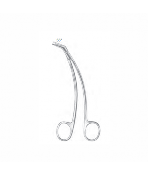 ELCON FAVOLORO CORONARY SCISSORS 150MM, KNEE BENT, POINTED, RODS OPEN AND CURVED, ROUND ST