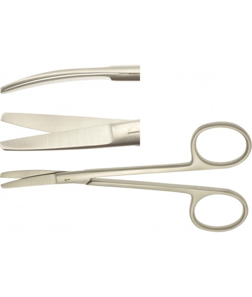 ELCON TIGHTLY FINE DISSECTION SHEARS 120MM, CURVED, STUMP ST