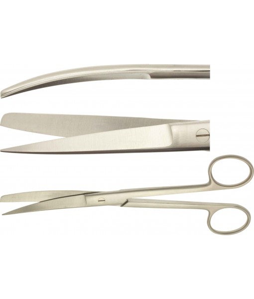 ELCON SURGICAL SCISSORS 185MM, CURVED, POINTED/STUMP ST