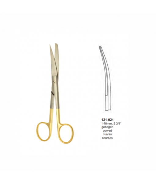 ELCON TUNGSTENCUT SURGICAL SCISSORS 145MM, CURVED, SHARP-BLUNT