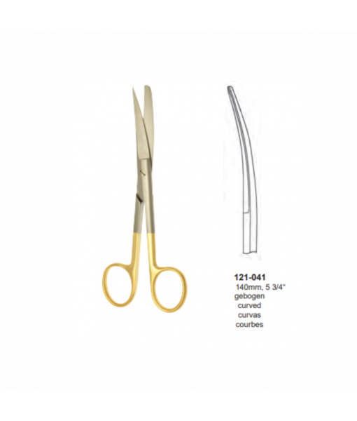 ELCON TUNGSTENCUT SURGICAL SCISSORS 145MM, CURVED, SHARP