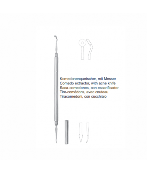 ELCON KATSCH COMEDONE EXTRACTOR 16CM WITH KNIFE