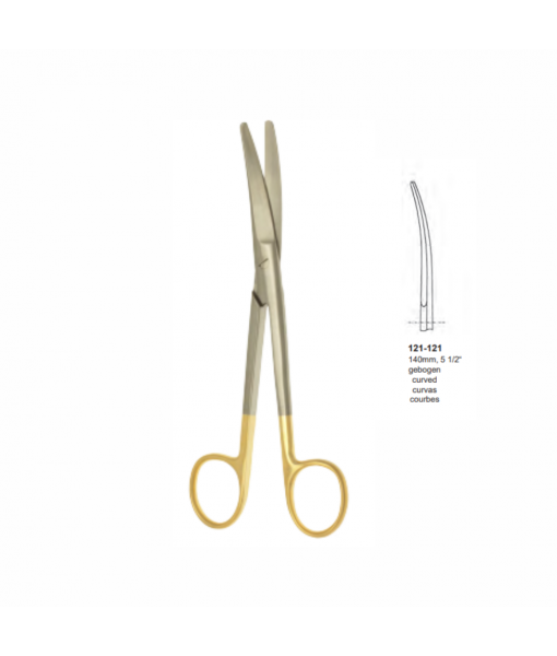 ELCON TUNGSTENCUT MAYO DISSECTING SCISSORS 140MM, CURVED, BLUNT