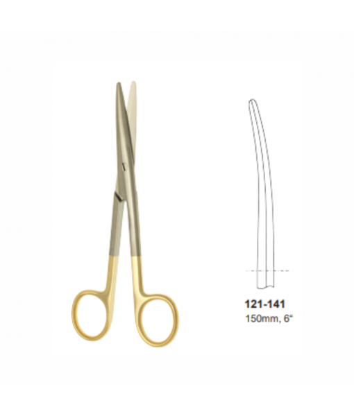 ELCON TUNGSTENCUT MAYO-STILLE DISSECTING SCISSORS, 150MM, CURVED, BLUNT
