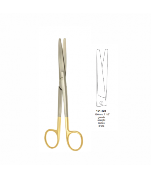 ELCON TUNGSTENCUT MAYO DISSECTING SCISSORS 170MM, STRAIGHT, BLUNT