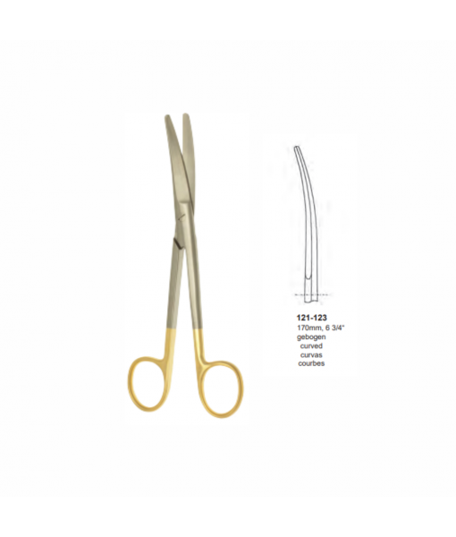ELCON TUNGSTENCUT MAYO DISSECTING SCISSORS 170MM, CURVED, BLUNT