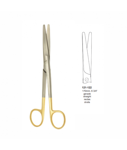 ELCON TUNGSTENCUT MAYO DISSECTING SCISSORS 230MM, STRAIGHT, BLUNT