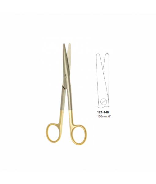 ELCON TUNGSTENCUT MAYO-STILLE DISSECTING SCISSORS, 150MM, STRAIGHT, BLUNT