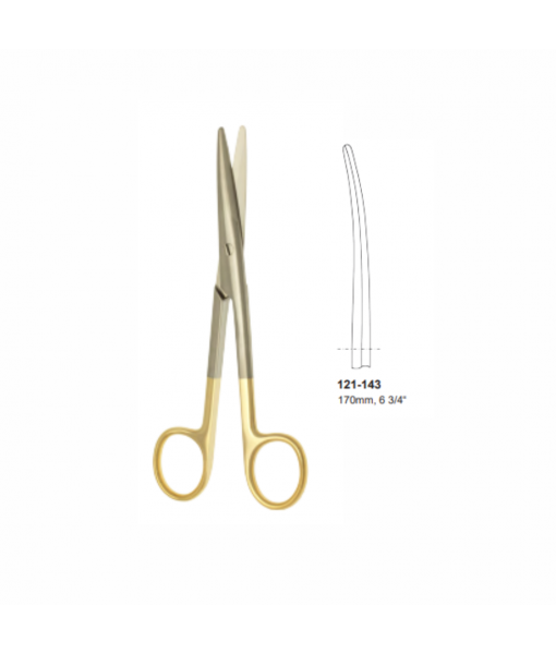 ELCON TUNGSTENCUT MAYO-STILLE DISSECTING SCISSORS, 170MM, CURVED, BLUNT