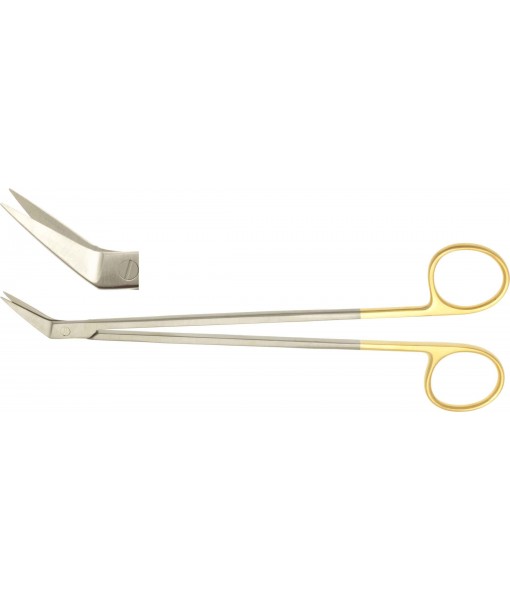 ELCON TUNGSTENCUT POTTS-SMITH VESSEL SCISSORS 190MM, 45° ANGLED SIDEWAYS, POINTED St