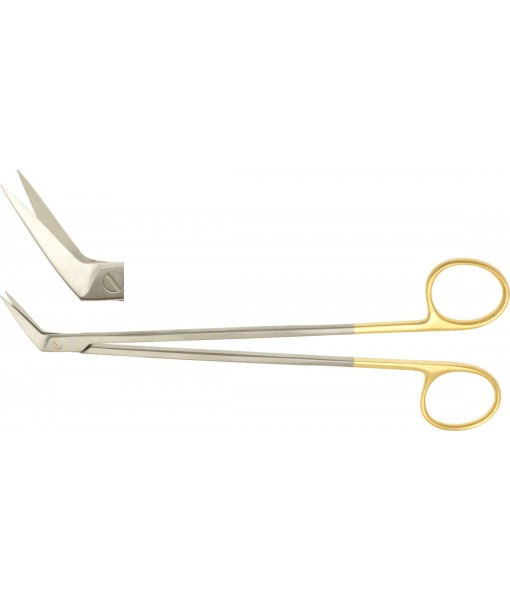 ELCON TUNGSTENCUT POTTS-SMITH VASCULAR SCISSORS 190MM, 60° ANGLED SIDEWAYS, POINTED St