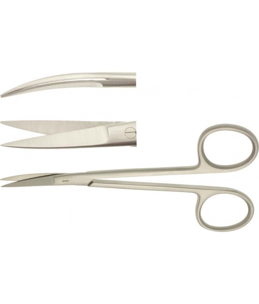 ELCON IRIS SCISSORS 115MM, CURVED, POINTED, OVAL STALKS St