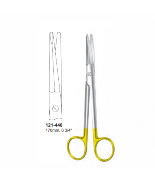 ELCON TUNGSTENCUT REES DISSECTING SCISSORS 170MM, STRAIGHT, BLUNT, ONE LEAF TOOTHED, DOUBLE LEAF ST