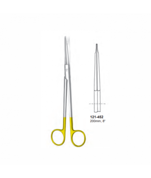ELCON TUNGSTENCUT GORNEY DISSECTION SCISSORS 200MM, STRAIGHT, BLUNT, A TOOTHED LEAF, DOUBLE LEAF ST