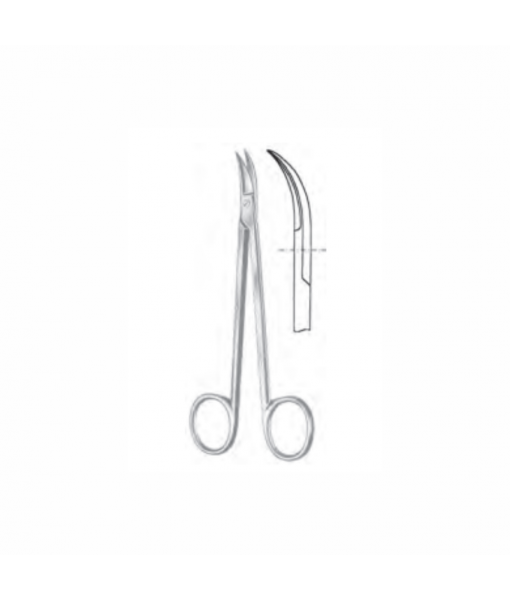 ELCON QUINBY GUM SCISSORS 120MM, STRONGLY CURVED, POINTED ST