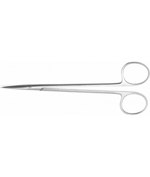 ELCON DISSECTION SCISSORS 150MM, STRAIGHT, POINTED, OUTER EDGE OF THE LEAVES SEMI-SHARP ST