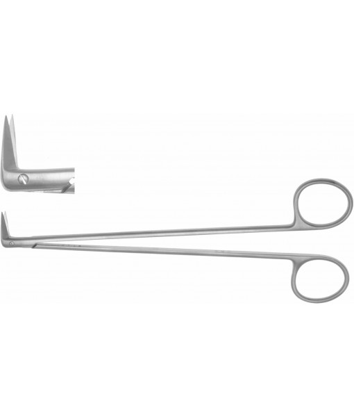 ELCON DIETHRICH VESSEL SCISSORS 175MM, 90° ANGLED SIDEWAYS, POINTED St