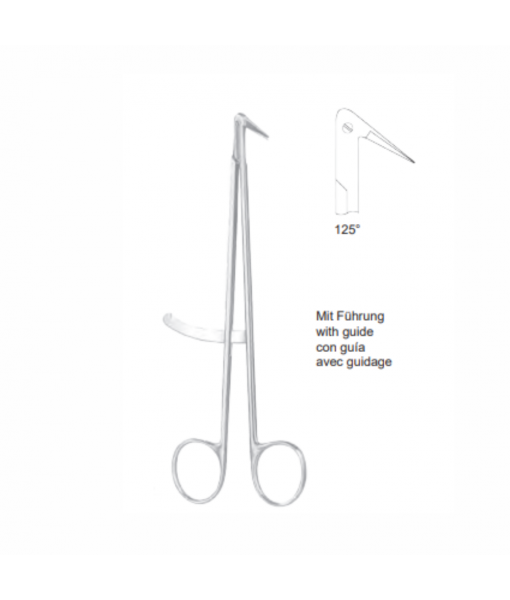 ELCON DIETHRICH VESSEL SCISSORS 180MM, 125° ANGLED SIDEWAYS, POINTED, WITH GUIDE St